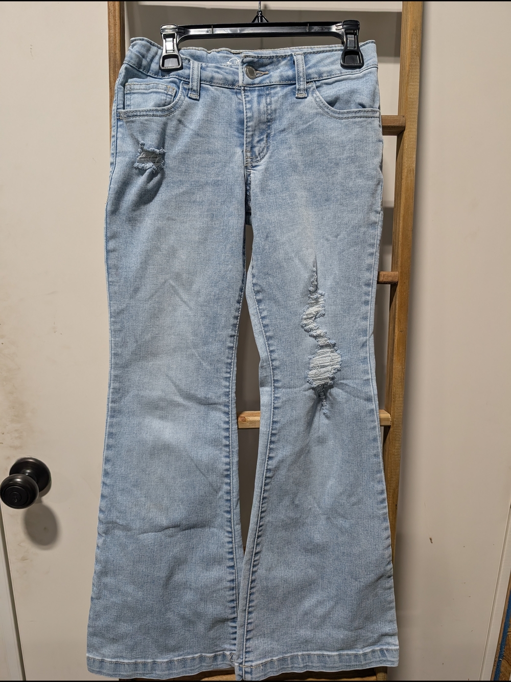 art class Light Blue Distressed Flare Jeans